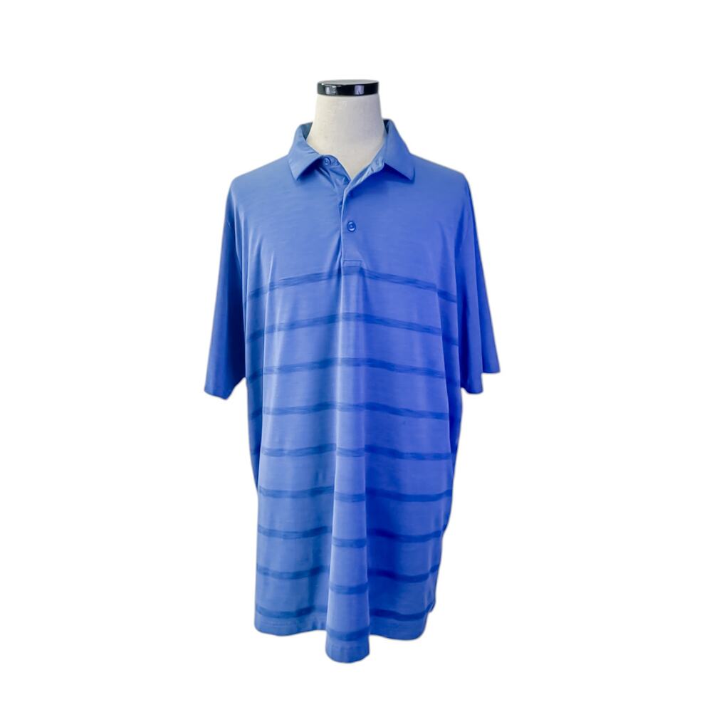 Callaway Opti-Dri Blue Striped Golf Performance Polo Men's XXL